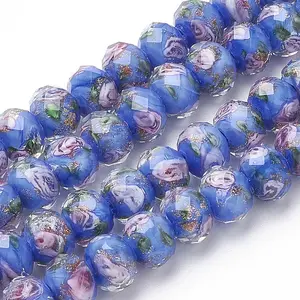 Handmade Gold Sand Lampwork Beads Strands