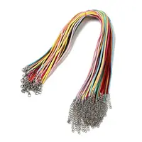 Flat Faux Suede Cord Necklace Making with Alloy Lobster Claw Clasps and Iron End Chains
