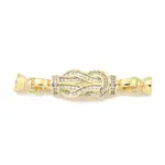 Brass Micro Pave Clear Cubic Zirconia Fold Over Clasps