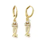 Brass Clear Cubic Zirconia Hoop Earrings