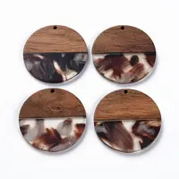 Transparent Resin & Walnut Wood Pendants