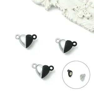 10 Sets Alloy Heart Magnetic Clasps
