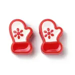 Christmas Decorations Theme Opaque Acrylic Bead with Enamel