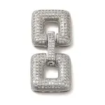 Brass Micro Pave Clear Cubic Zirconia Fold Over Clasps