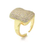 Brass with Cubic Zirconia Open Cuff Rings for Women