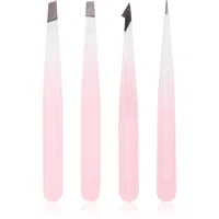Brushworks The Complete sada pinzet na obočí White & Pink