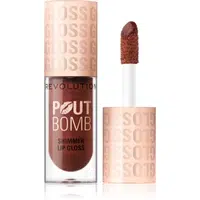 Makeup Revolution Shimmer Gloss třpytivý lesk na rty odstín Chocolate Sparkle 4.5 ml