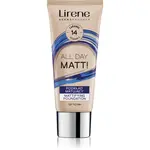 Lirene ALL DAY MATT! matující fluidní make-up pro dlouhotrvající efekt odstín 14 Caramel 30 ml
