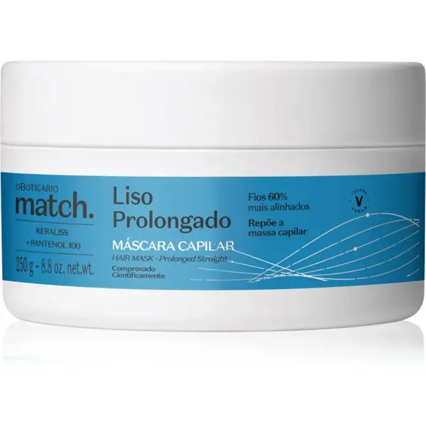 oBoticário Match. Prolonged Smooth vyhlazující maska na vlasy 250 g
