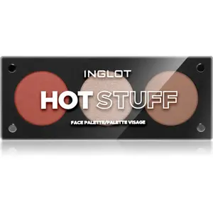 Inglot Face Palette rozjasňovač, bronzer a tvářenka odstín HOT STUFF 7.2 g