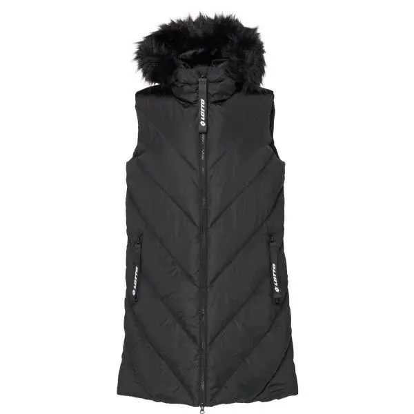 Lotto DREDA Dlhšia dámska prešívaná vesta, čierna, veľkosť