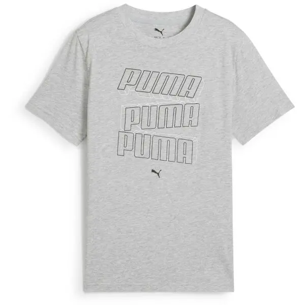 Puma ESSENTIALS LOGO LAB HOG TEE B Chlapecké triko, šedá, velikost