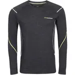 PROGRESS MERINO LS Pánské funkční Merino triko, černá, velikost