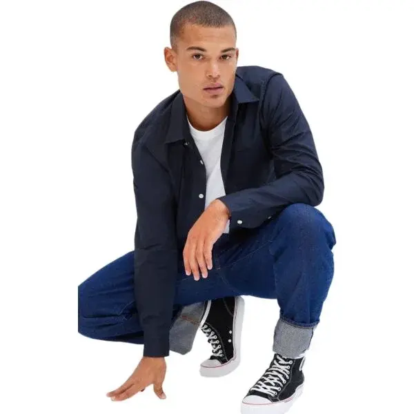 GAP POPLIN Pánská košile, tmavě modrá, velikost