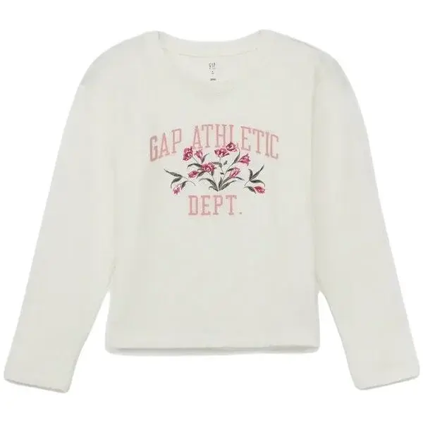 GAP FRCH VALUE LOGO Dívčí tričko s dlouhým rukávem, bílá, velikost