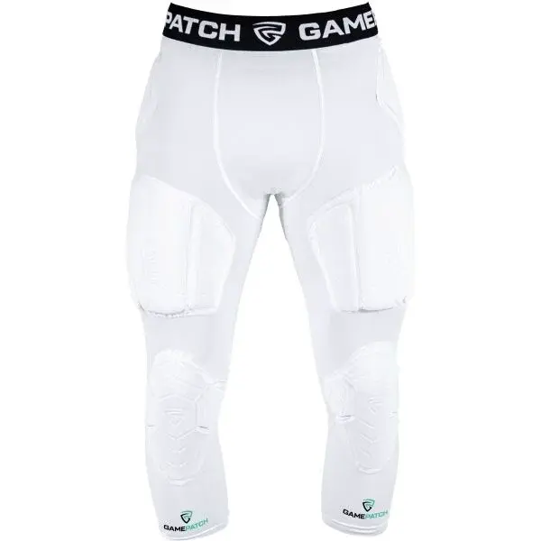 GAMEPATCH PADDED 3/4 TIGHTS WITH FULL PROTECTION Kompresní unisex legíny, bílá, velikost