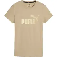 Puma ESSENTIALS+ METALLIC LOGO TEE Dámské tričko, béžová, velikost