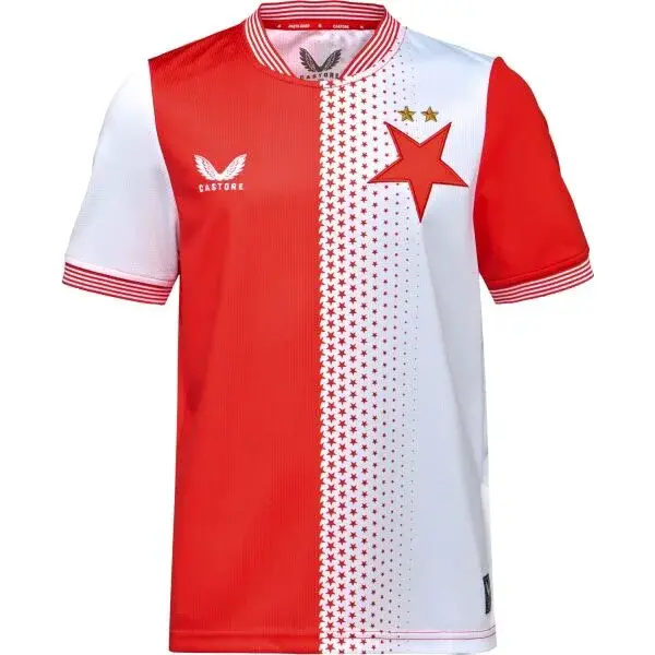 CASTORE SLAVIA PRAGUE HOME SS SHIRT JR Chlapecký fotbalový dres, červená, velikost