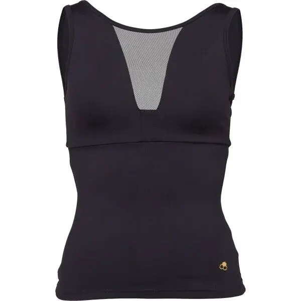 GOLDBEE SHAPING LONG TOP MESH Dámský top, černá, velikost