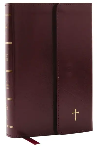 NKJV Compact Paragraph-Style Bible w/ 43,000 Cross References, Burgundy Leatherflex w/ Magnetic Flap, Red Letter, Comfort Print: Holy Bible, New King 