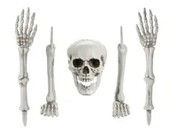 Dekoračná sada Kosti s lebkou 4ks