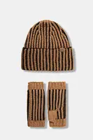 Čepice a návleky na ruce s příměsí vlny UGG CHUNKY