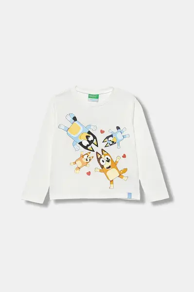 Dětské bavlněné tričko s dlouhým rukávem United Colors of Benetton