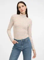 Beige Women's Striped Long Sleeve T-Shirt ORSAY - Women's