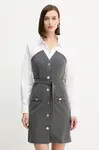Šaty Morgan šedá barva, mini, přiléhavé, ROIMI1