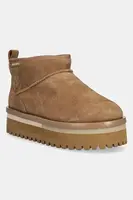 Semišové snehule Tommy Jeans TJW FLATFORM SNOW BOOT SUEDE