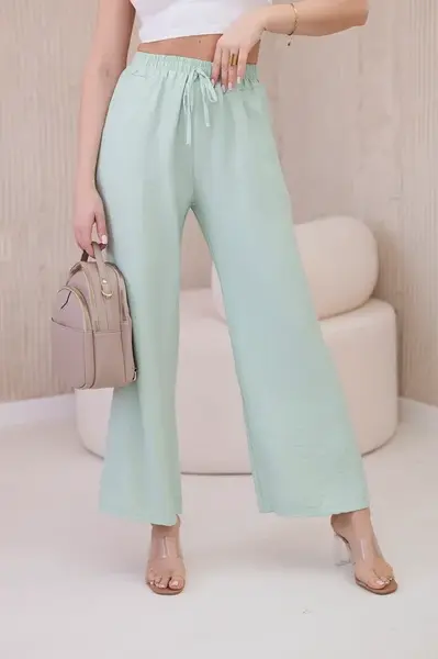 Viscose wide trousers light mint