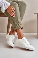 EVENTO Dámske kožené viazané klasické tenisky biela Misima