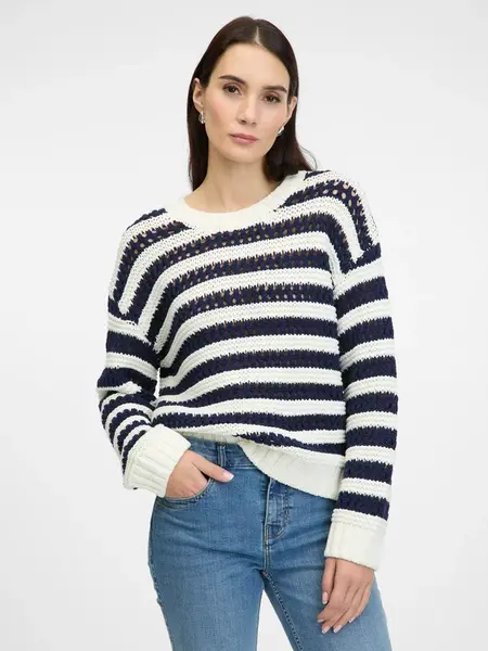 Dark blue women's striped sweater ORSAY - Women's