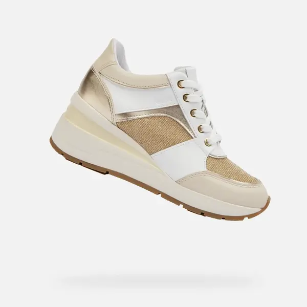 White women's sneakers Geox Zosma - Women's
