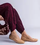 Gemre Béžové balerínky s prackami z ekokože Kamelia