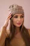 Kesi Čapica s fleece Sylwia K244 tmavo béžová