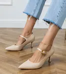 Gemre Béžové klasické lodičky s ozdobnou sponou Helli