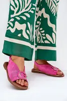 Boto Ploché Sandále S Ozdobou Ružové Haliones