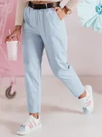 Dámske nohavice SOFELIA s pásom, svetlomodré