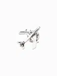 Ombre Decorative metal clothes pin airplane - silver