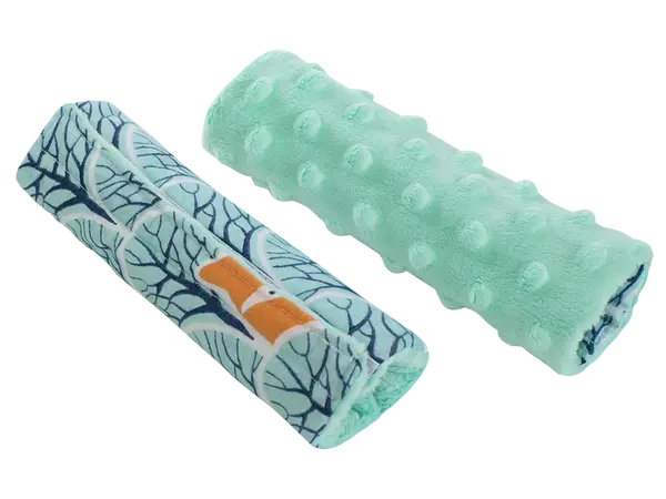 Medi Partners Stroller belt protectors (2 pcs.) cotton + minky – Forest + minky minky