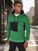 Pánska mikina s kapucňou tmavozelená