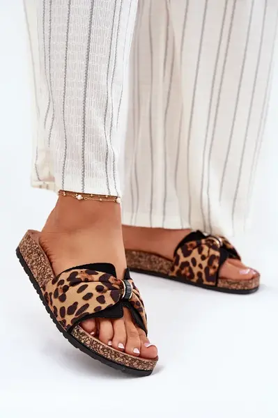 Boto Dámske sandále na korkovej platforme leopard Mevuna