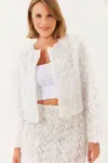 Bianco Lucci Women's Floral Textured Short Jacket MBMS028