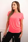 Kesi Dámska blúzka s krátkym rukávom basic ružový neon
