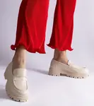 Gemre Béžové mokasíny z eko kože Fiorenza