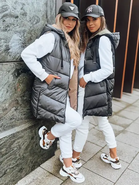 Dámska obojstranná vesta ONADE Farba tmavosivá DSTREET