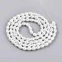 Baking Painted Pearlized Glass Pearl Bead Strands