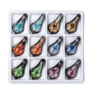 Handmade Gold Sand Lampwork Big Pendants