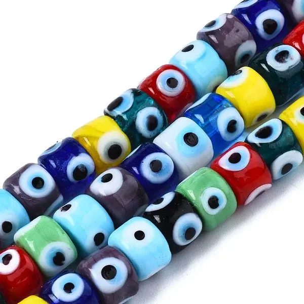 Handmade Evil Eye Lampwork Beads Strands